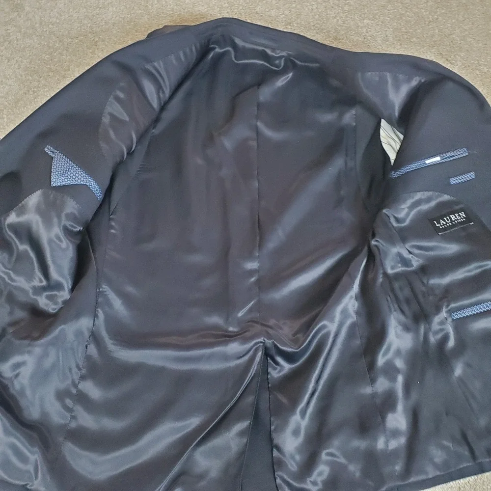 Lauren‎ Ralph Lauren Suit Coat Sports Jacket Black 40 Regular Wool Blend